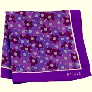 Fiore Rosso Silk Pocket Square or Handkerchief by Belisi